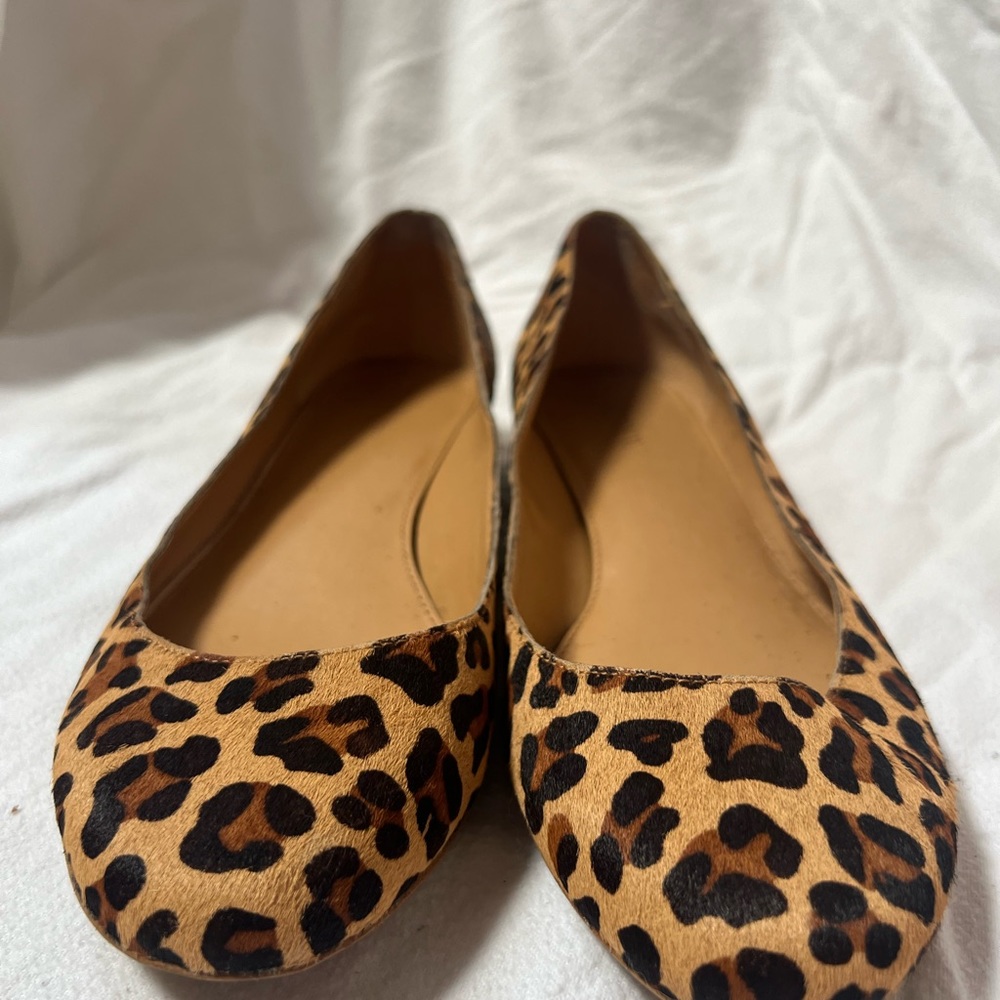 Size 9 J crew leopard flats